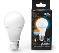 Лампа Gauss LED A60 10W E27 930lm 2700K/4100K 102502110-T