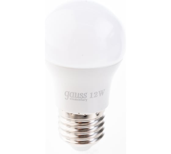 Светодиодная лампа Gauss Elementary Шар 12W 880lm 3000K Е27 LED 1/10/100 53212