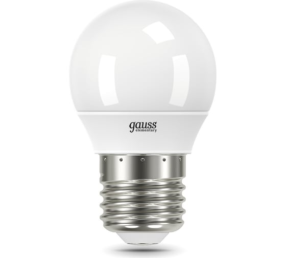 Светодиодная лампа Gauss Elementary Шар 12W 880lm 3000K Е27 LED 1/10/100 53212