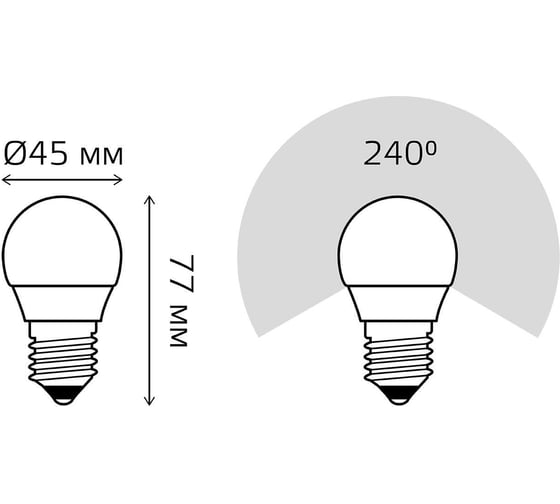 Лампа Gauss LED Elementary Шар 12W 920lm E27 4100K 53222