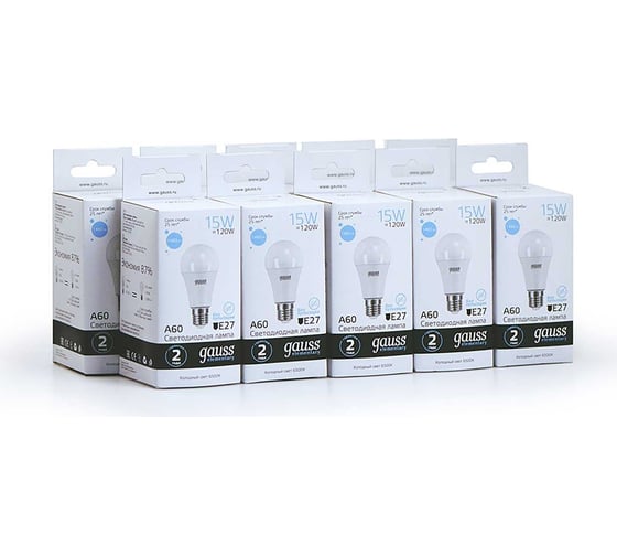 Лампа Gauss LED Elementary A60 15W E27 1480lm 6500K 23235