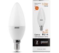 Светодиодная лампа Gauss Elementary Свеча 10W 710lm 3000K Е14 LED 1/10/100 33110 15869330