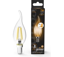 Лампа Gauss LED Filament Свеча на ветру E14 7W 550lm 2700K 104801107-S