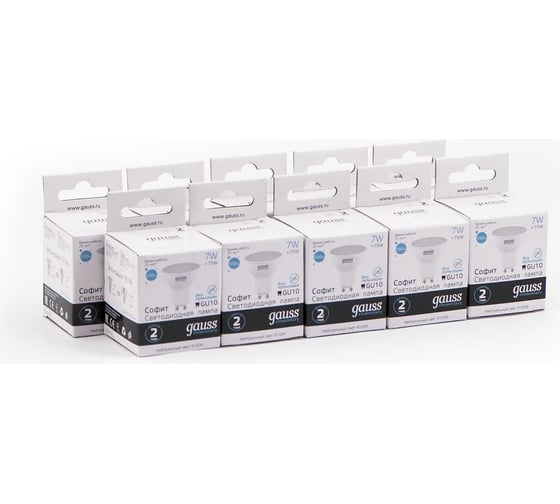 Светодиодная лампа Gauss Elementary MR16 7W 550lm 4100К GU10 LED 1/10/100 13627