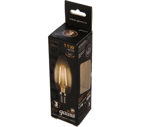 Лампа Gauss LED Filament Свеча E14 11W 720lm 2700К 103801111