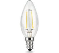 Лампа Gauss Filament Свеча 11W 830Лм 4100К Е14 LED 1/10/50 103801211