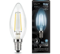 Лампа Gauss LED Filament Свеча E14 9W 710Лм 4100К SQ 103801209