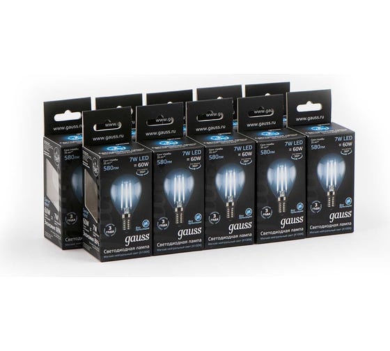 Лампа Gauss LED Filament Шар E14 7W 580Лм 4100K SQ 105801207