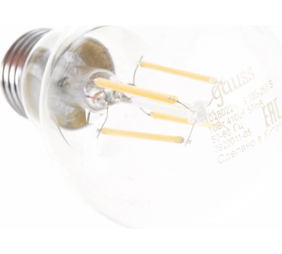 Лампа Gauss LED Filament A60 E27 10W 970lm 4100К step dimmable 102802210-S