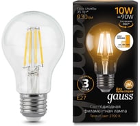 Лампа Gauss LED Filament A60 E27 10W 930lm 2700К step dimmable 102802110-S