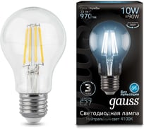 Лампа Gauss LED Filament A60 E27 10W 970Лм 4100К SQ 102802210