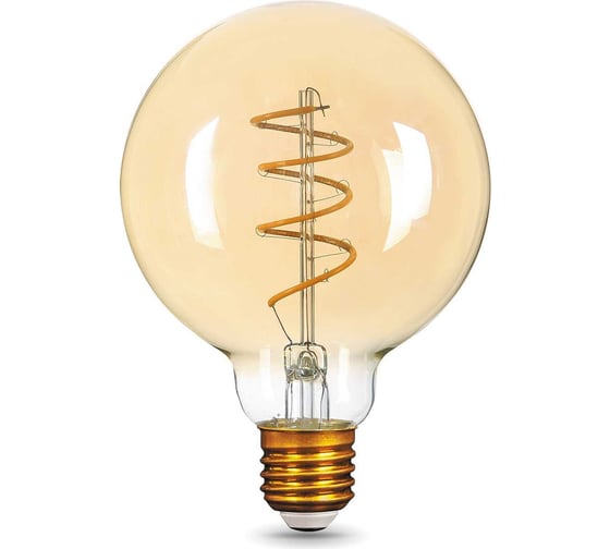 Лампа Gauss LED Filament G95 Flexible E27 6W Golden 360Лм 2400К SQ 105802007