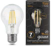 Лампа Gauss LED Filament Graphene A60 E27 15W 1660lm 2700К 102802115
