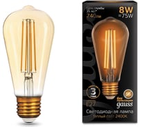 Лампа Gauss LED Filament ST64 E27 8W Golden 740lm 2400К 157802008 15869296