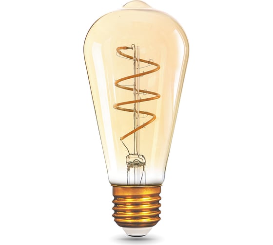 Лампа Gauss LED Filament ST64 Flexible E27 6W Golden 360Лм 2400К SQ 157802006
