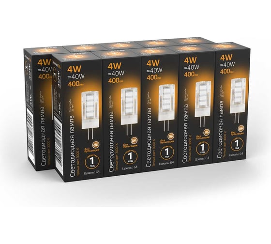 Лампа Gauss LED G4 AC185-265V 4W 400Лм2700K керамика SQ 107307104
