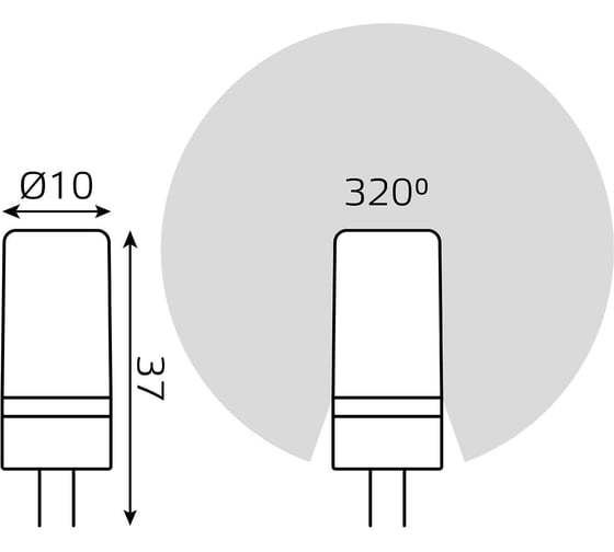 Лампа Gauss LED G4 AC185-265V 4W 400Лм2700K керамика SQ 107307104