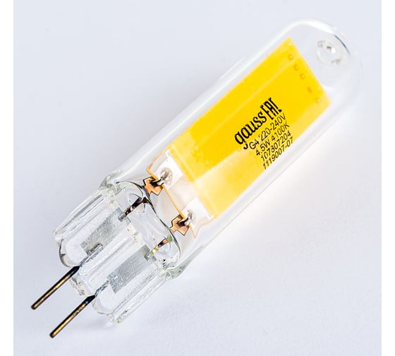 Лампа Gauss LED G4 AC220-240V 4.5W 400Лм4100K Glass SQ 107807204