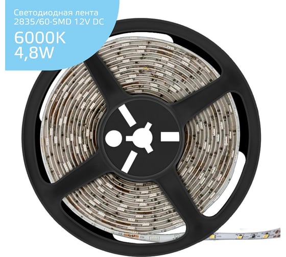 Лента Gauss LED Elementary 2835 60-SMD 4.8W 12V DC 5м 356000305