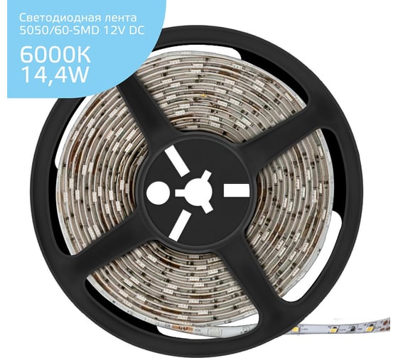 Лента Gauss LED Elementary 5050 60-SMD 14.4W 12V DC 5м SQ 355000314 1