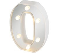 Световая фигура Дон Баллон цифра 0, 16 см, серебро, 1 шт. 512140