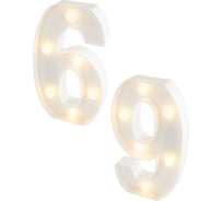 Световая фигура Дон Баллон цифра 6/9, 21 см, белый, 1 шт. 512156