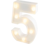 Световая фигура Дон Баллон цифра 5, 21 см, белый, 1 шт. 512155