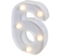 Световая фигура Дон Баллон цифра 6/9, 16 см, белый, 1 шт. 512096