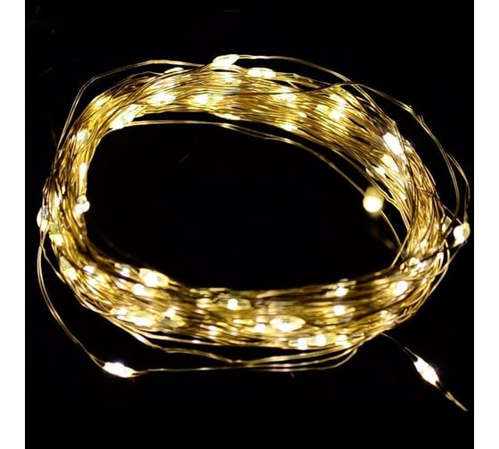 Светодиодная гирлянда Дон Баллон Роса 100 Led, 8 режимов, IP14, 10 м, теплый белый, 1 шт. 512032