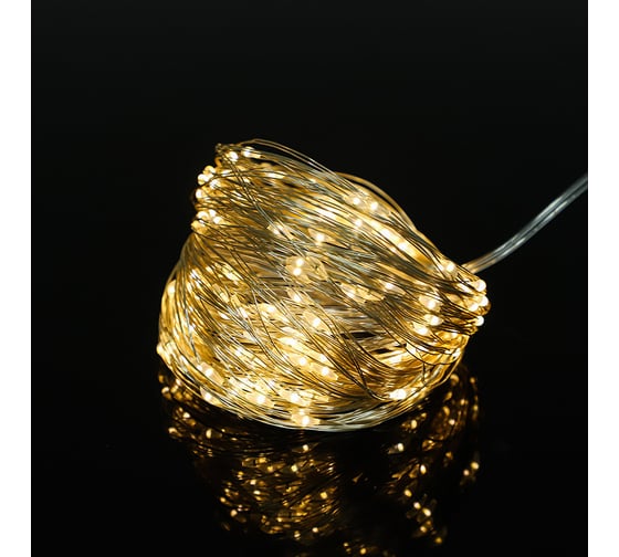 Светодиодная гирлянда Дон Баллон Роса 100 Led, 8 режимов, IP14, 10 м, теплый белый, 1 шт. 512032
