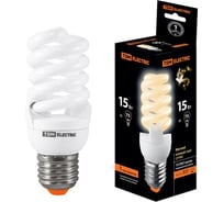 Энергосберегающая лампа TDM ELECTRIC КЛЛ-FSТ2-15 Вт-2700 К–Е27 (42x103 мм) SQ0323-0063