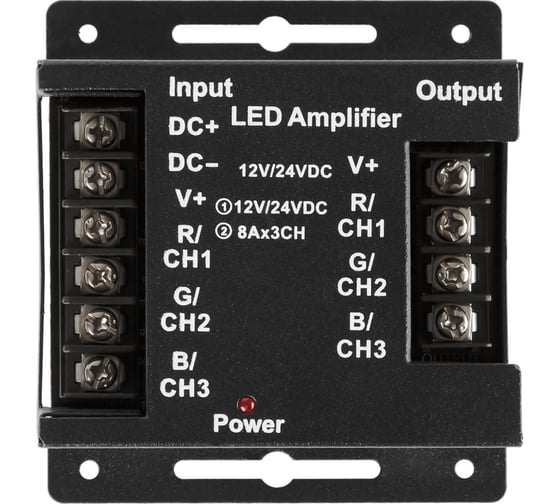 Усилитель для светодиодных лент и модулей TDM rgb-12в-24а-288вт-ip20, 3 канала SQ0331-0542