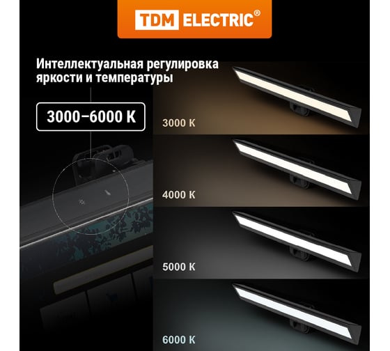 Светодиодный светильник на монитор TDM СН-200, 5 вт, авт. сенс-димм, 3000-6000 к, usb, черный SQ0337-0168