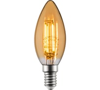 Лампа светодиодная E14 «Винтаж» золотистая, свеча, FС37, 7 Вт, 230 В, 2700К TDM ELECTRIC SQ0340-0347