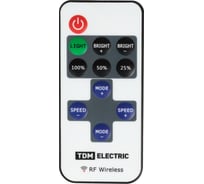 Контроллер для светодиодных лент и модулей TDM MONO-RF-12В-6А-72Вт-ip20, 1 канал, пульт 11 кнопок SQ0331-0527