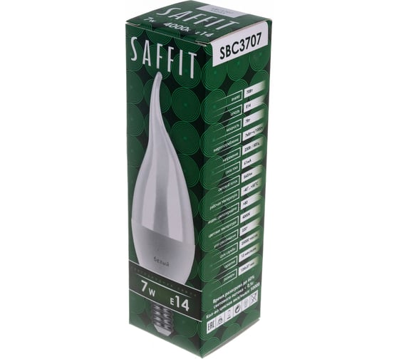Светодиодная лампа SAFFIT 7W 230V E14 4000K на ветру, SBC3707 55055