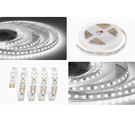Светодиодная лента Apeyron 12В, 14,4Вт/м, smd2835, 120д/м, ip20, 1400Лм/м, 5м, 4000К/ 00-53