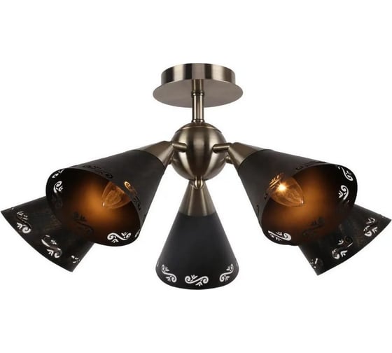 Потолочный светильник ESCADA E14*40W Brass/Black 595/5P