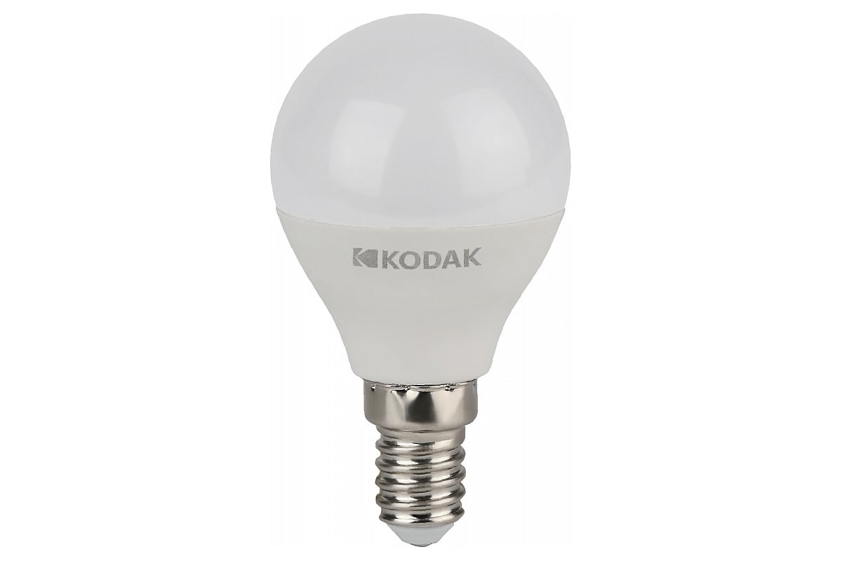 Светодиодная лампочка KODAK led p45-7w-840-e14 е14, 7вт, шар ...