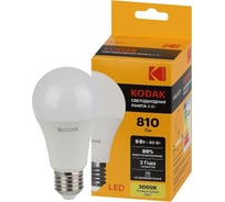 Светодиодная лампочка KODAK led a60-9w-830-e27 е27, 9вт, груша, теплый белый свет Б0057602