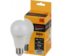 Светодиодная лампочка KODAK led a60-11w-840-e27 е27, 11вт, груша, нейтральный белый свет Б0057606