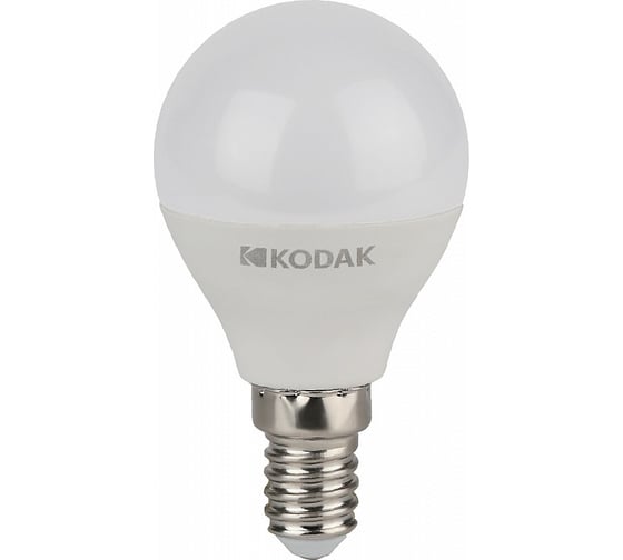 Светодиодная лампочка KODAK led p45-7w-865-e14 е14, 7вт, шар, холодный дневной свет Б0057613
