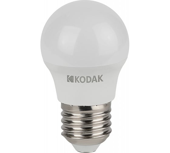 Светодиодная лампочка KODAK led p45-7w-830-e27 е27, 7вт, шар, теплый белый свет Б0057614