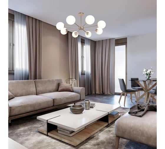 Светильник на штанге ESCADA 2110/8P E14*40W Satin nickel 2110/8P Nickel