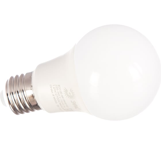 Светодиодная лампа ЭРА ECO LED A60-12W-827-E27, груша, теплый Б0030026