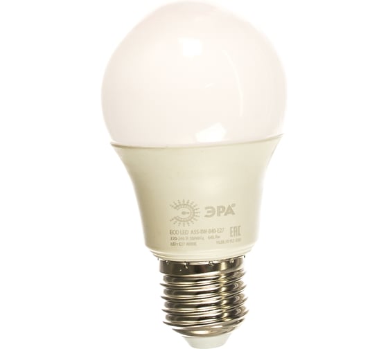 Светодиодная лампа ЭРА ECO LED A55-8W-840-E27, груша, нейтральный Б0032096