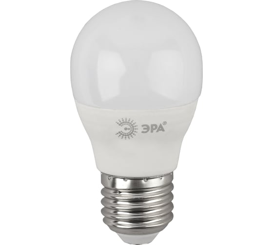 Светодиодная лампа ЭРА ECO LED P45-10W-827-E27, шар, теплый Б0032970