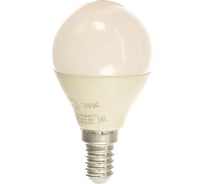 Светодиодная лампа ЭРА ECO LED P45-8W-827-E14, шар, теплый Б0030022