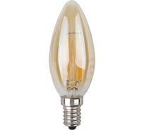 Светодиодная лампа ЭРА F-LED B35-5W-827-E14 gold филамент, свеча золото, теплый Б0027939