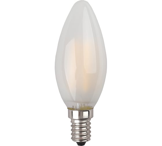 Светодиодная лампа ЭРА F-LED B35-5W-827-E14 frost филамент, свеча матированная,теплый Б0027925